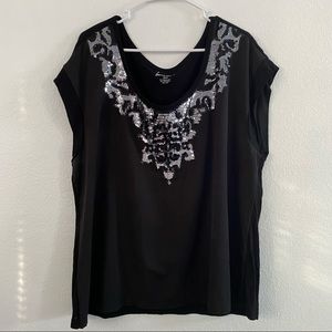 Lane Bryant 18 20 Top Blouse Plus Size Sequin